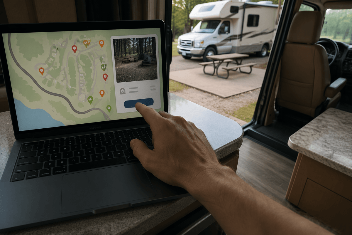 Book campgrounds that match your rig